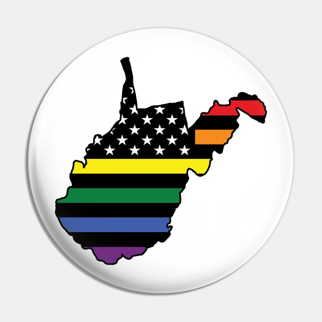 Rainbow Flag West Virginia Pin by DarkwingDave