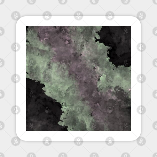 Dark Pastel Watercolor Green Black Purple Design Magnet by designsbyjuliee