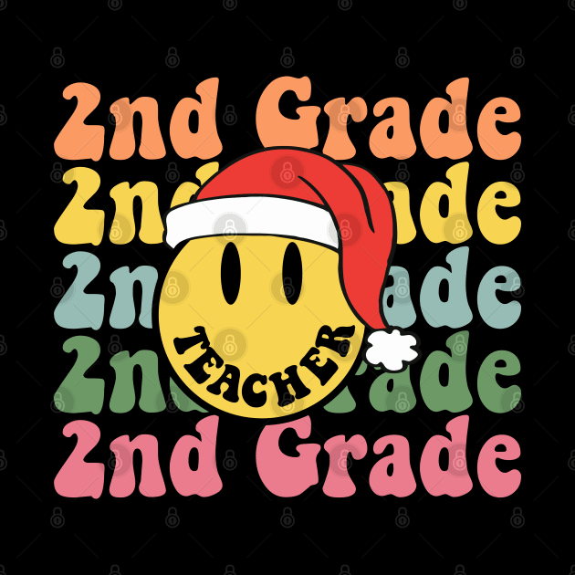 Retro Christmas Teacher 2nd Grade Santa Hat Back To School by luxembourgertreatable