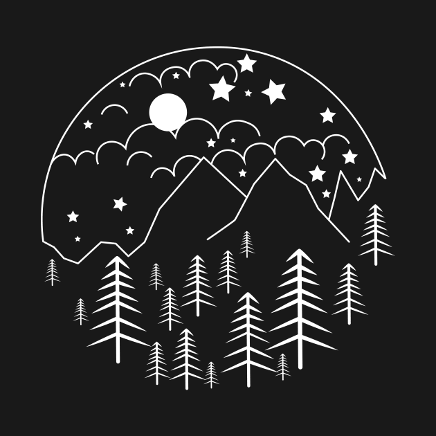 Simple and clean night line art by SherabArts