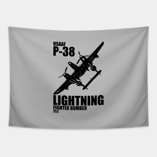 P-38 Lightning Tapestry by Tailgunnerstudios