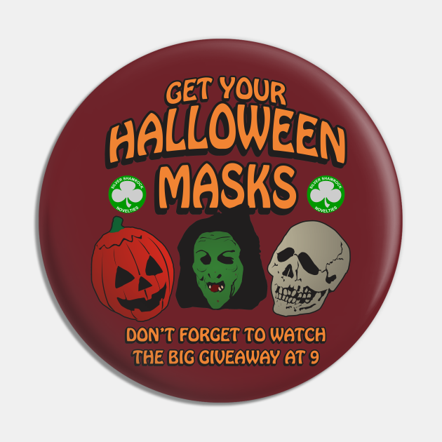 Silver Shamrock Halloween masks Halloween Pin TeePublic