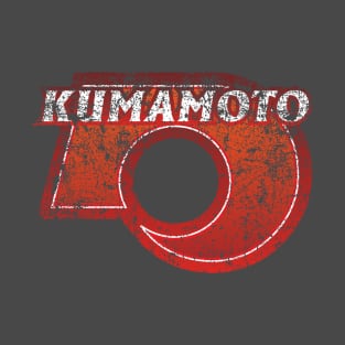 Kumamoto Prefecture Japanese Symbol Distressed T-Shirt