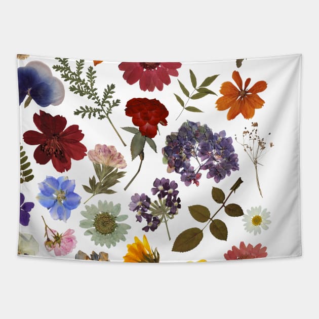 Pressed Flowers Tapestry by HoldenFamilyDesigns