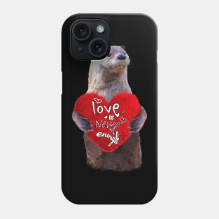 Otter and soft red heard Phone Case