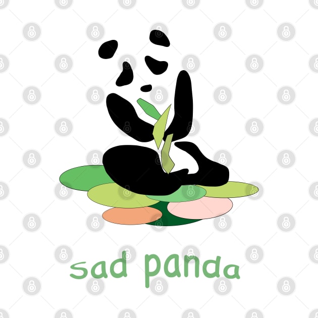 Sad Panda Bear, Save the Pandas, Earth Day Panda by Peaceful Pigments
