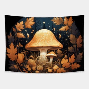 Orange Mushrooms in Autumn Tapestry