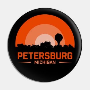 Petersburg, Michigan - Vintage Sunset Pin