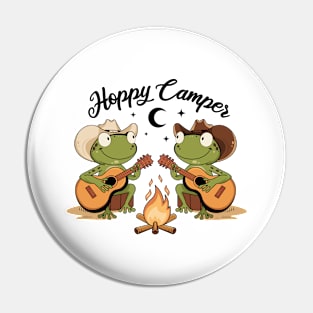 Hoppy Camper Funny Frog Pin