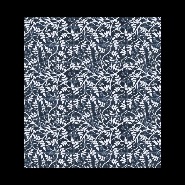 William Morris Jasmine Trellis Pattern Navy Blue by tiokvadrat