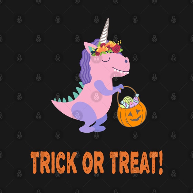 Dinocorn Trick or Treat by OrangeBasket