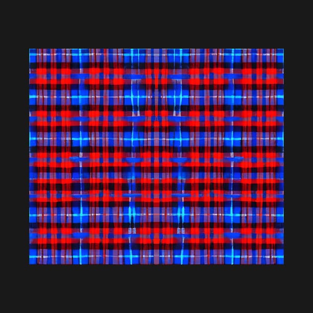 Red White and Blue Aesthetic Tartan Pattern - Patriotic Plaid Quilt 2 by BubbleMench