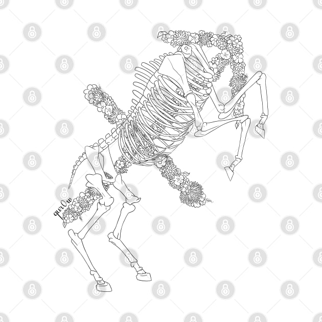 Sagittarius Skeleton - Black and White by Qur0w