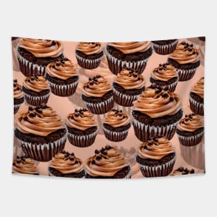 Chocolate Coffee Cupcakes Pattern Tapestry