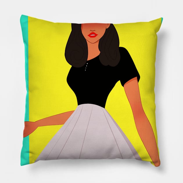 Retro girl Pillow by JessySketchy