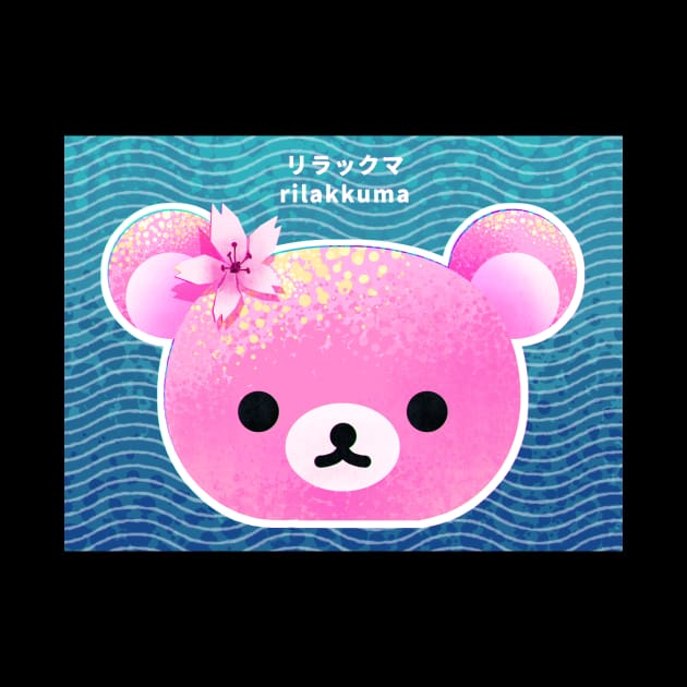 Sakura Cherry Blossom Kawaii Japanese Pink Rilakkuma by banditotees