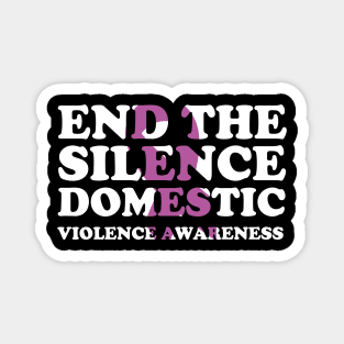 End The Silence Family Domestic Violence Awareness Purple Ribbon Magnet