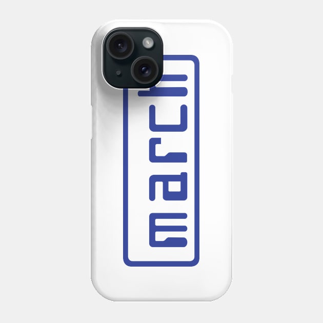 March Racing Cars retro F1 logo - blue Phone Case by retropetrol