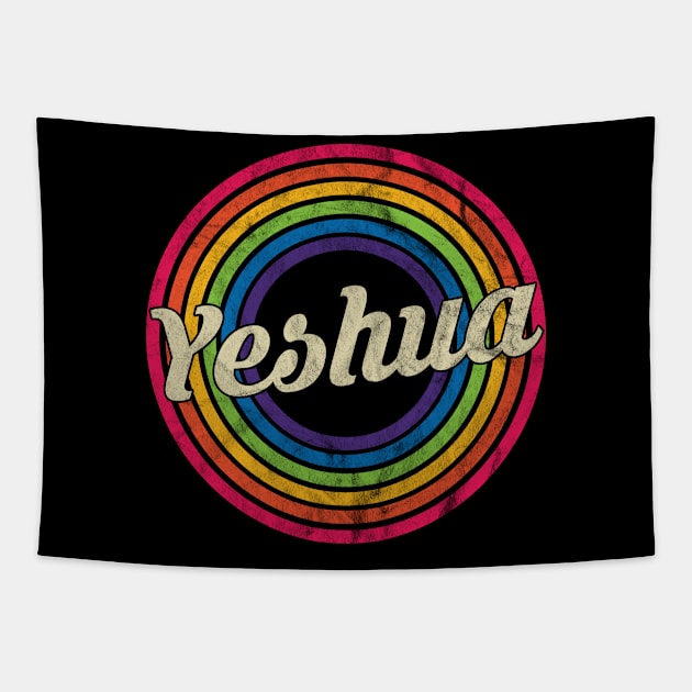 Yeshua - Retro Rainbow Faded-Style Tapestry by MaydenArt