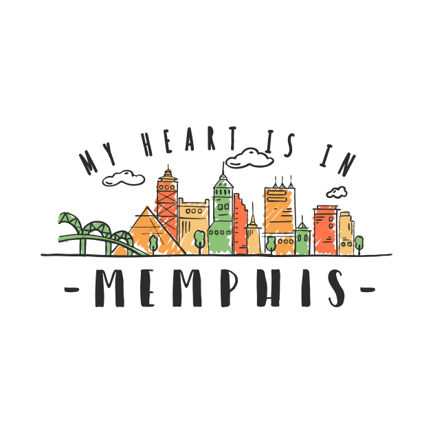 Memphis, USA City Skyline by LR_Collections