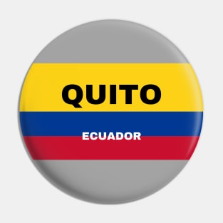 Quito City in Ecuadorian Flag Colors Pin