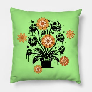 venus fly trap with skulls Pillow