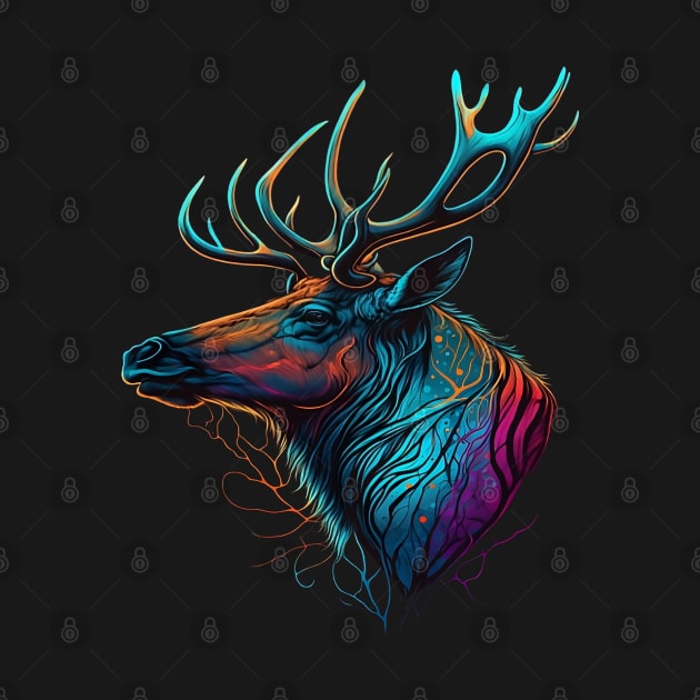 Colorful Elk by AI INKER