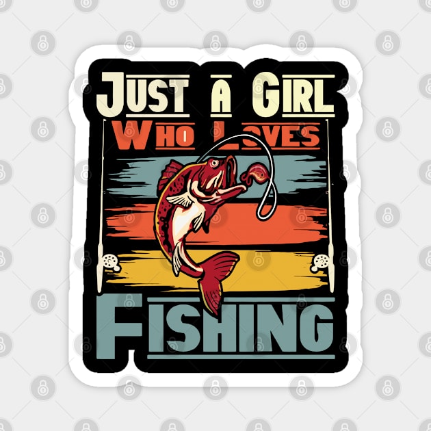 Just a girl who loves fishing Vintage Magnet by rhazi mode plagget