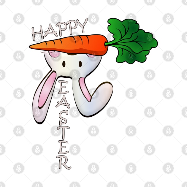 Happy Easter, Cute Bunny Rabbit Graphic Unique Gifts by tamdevo1