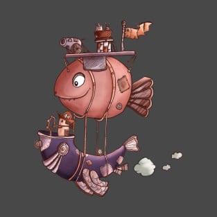 Pirate Steampunk Hot-Air balloon T-Shirt