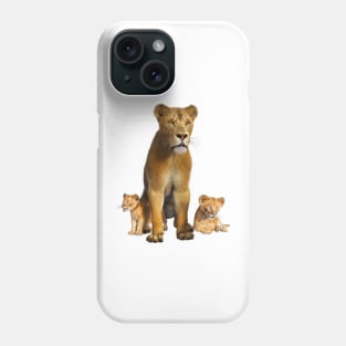 Lioness and cubs Phone Case