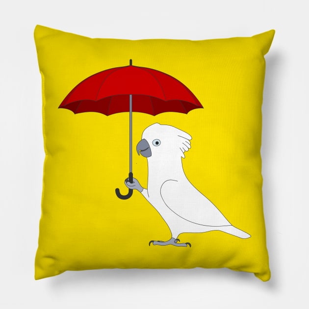 Umbrella Cockatoo With Umbrella Pillow by BinChickenBaby