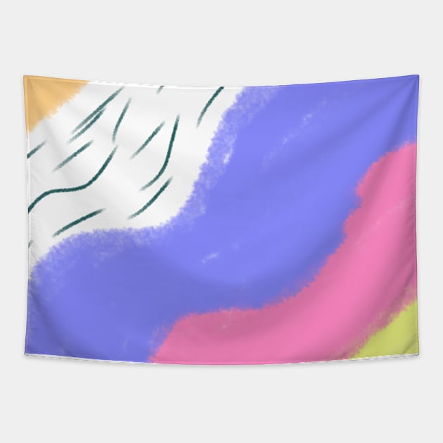 Pink yellow purple watercolor art design Tapestry by Simplecooldesignss