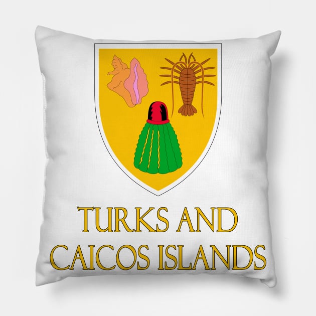 Turks and Caicos Islands - Coat of Arms Design Pillow by Naves