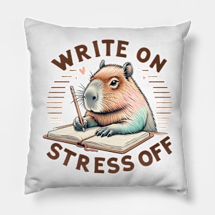 Write On, Stress Off Capybara Journaling Pillow