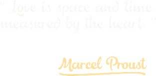 Love is space and time measured by the heart. Marcel Proust Quote Magnet