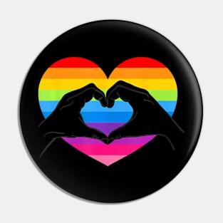 Heart Love Hands  Style LGBT Gay Pride Pin
