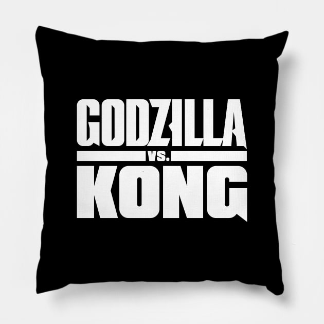 godzilla vs kong team godzilla Kong white logo Pillow by Pannolinno