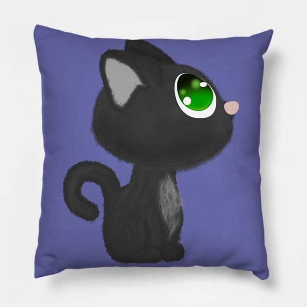 Innocent kitten Pillow by TW_Zora