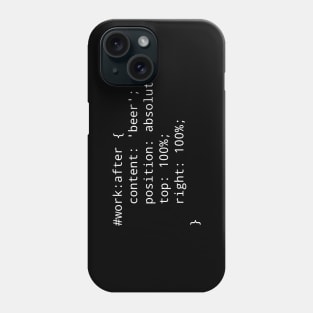 CSS Geeky Programmer Front End Developer Beer Joke Phone Case