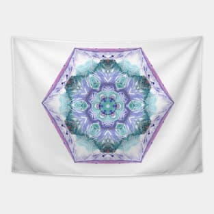 Purple and Green Watercolor Hexagon Tapestry