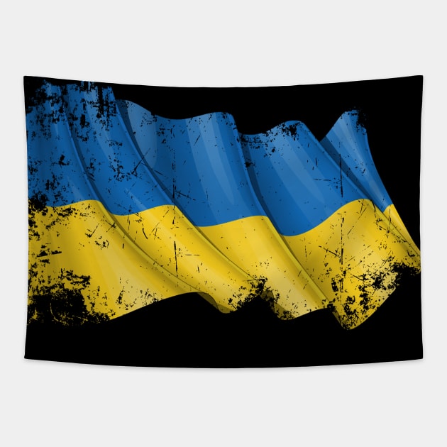 SLAVA UKRAINI GRUNGE FLAG Tapestry by spicoli13