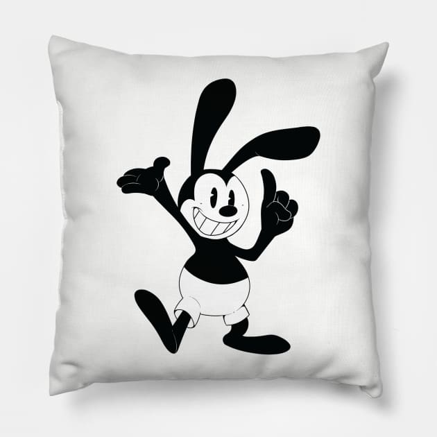 One Lucky Rabbit Pillow by NerdsDoingNerdyThings