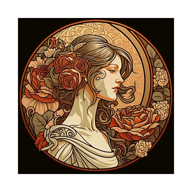 Roman Lady with Roses by ArtNouveauChic