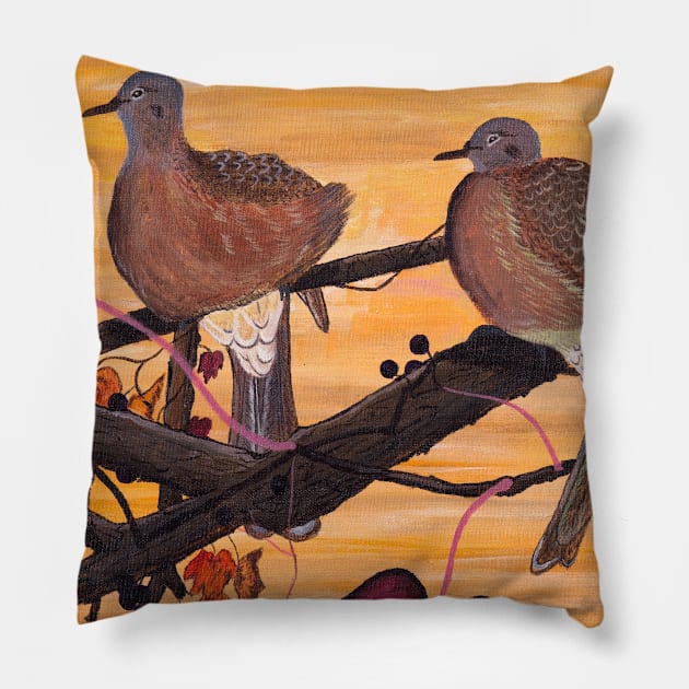 Doves at Dawn Pillow by Matt Starr Fine Art