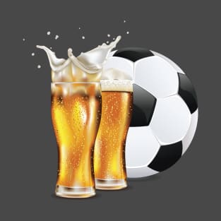 Two pints of beer and soccer ball T-Shirt