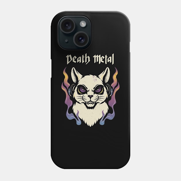 Death Metal Satanic Baphomet Cat Phone Case by Aldrvnd