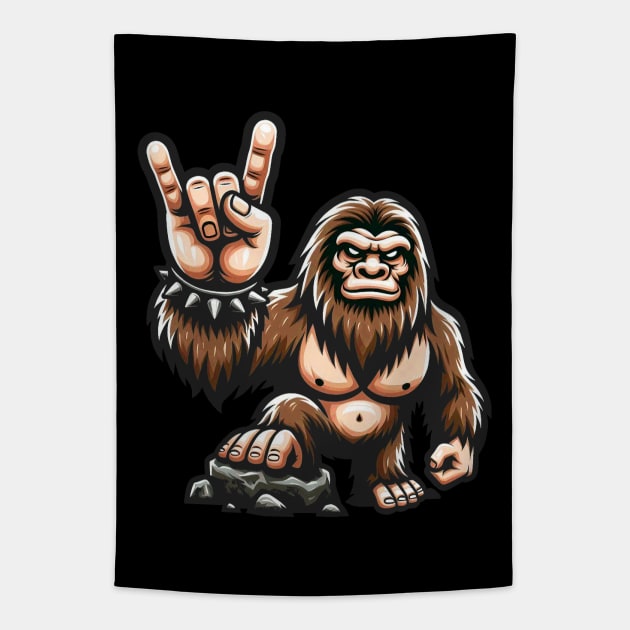 Rock On Bigfoot Tapestry by Etopix