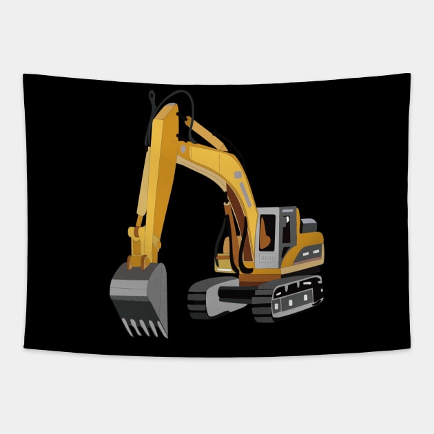 Construction Truck Backhoe Crane Claw Tapestry by tfortwo
