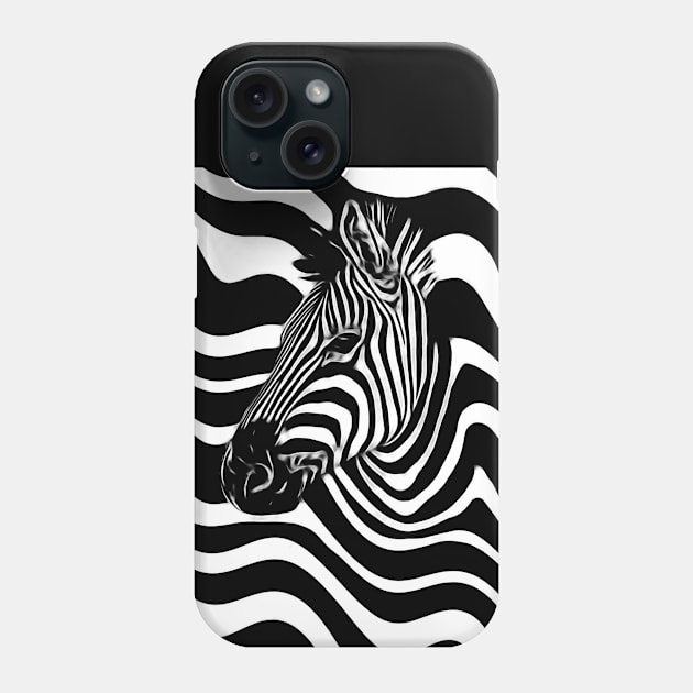 Abstract zebra portrait Phone Case by Guardi